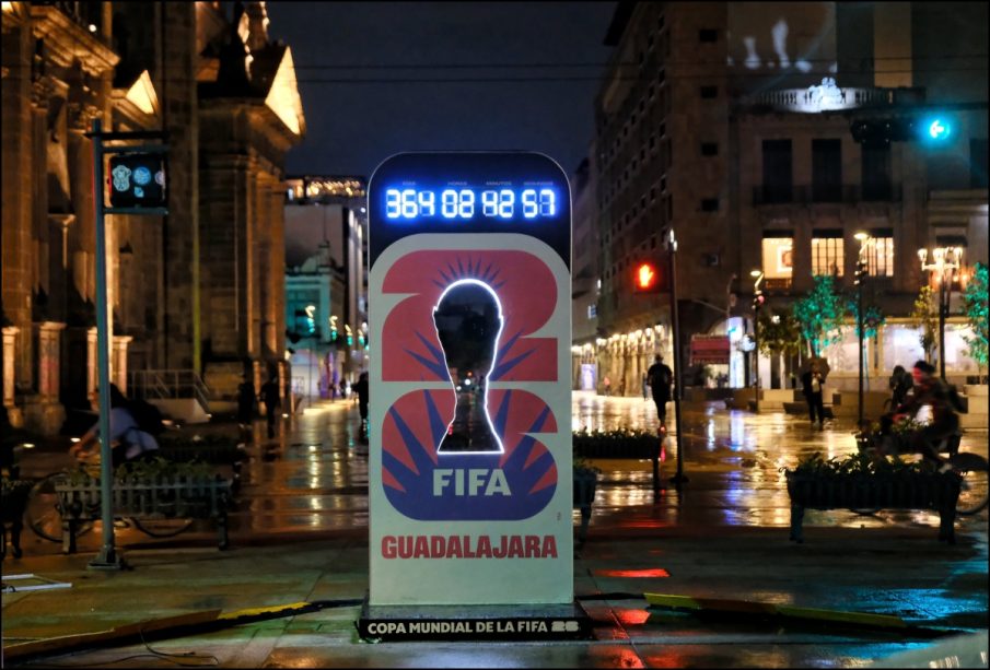 Reloj mundialista en Guadalajara